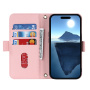 Pénztárca-stílusú flip tok szíjjal iPhone 16-hoz - rózsaszín