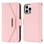 Pénztárca-stílusú flip tok szíjjal iPhone 15 Pro készülékhez - rózsaszín