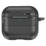 Szénszálas mintájú tok AirPods 4 / 5 készülékhez - fekete