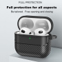 Szénszálas mintájú tok AirPods 4 / 5 készülékhez - fekete