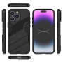 Tartós védőburkolat állvánnyal iPhone 16 Pro Max-hoz - fekete