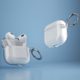 Átlátszó tok karabinerrel AirPods 4 / 5-höz - kék