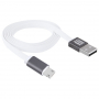 HAWEEL szinkronizáló és töltő kábel kettős 2in1 USB-A / Lightning / micro USB konnektorral - Apple és egyéb eszközök - 1 m - fehér