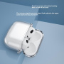 Átlátszó tok karabinerrel AirPods 4 / 5 - szürke