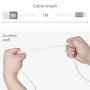 HAWEEL szinkronizáló és töltő kábel kettős 2in1 USB-A / Lightning / micro USB konnektorral - Apple és egyéb eszközök - 1 m - fehér