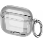 Átlátszó tok karabinerrel AirPods 4 / 5 - szürke