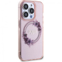 Guess Flowers Ring fényes logóborító MagSafe-el* iPhone 16 Pro készülékhez - rózsaszín