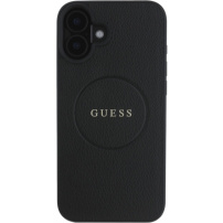 Guess Szemcsés Classic Embléma borító MagSafe-el* iPhone 16 Plus készülékhez - fekete