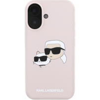 Karl Lagerfeld Duplafejű szilikon burkolat MagSafe-el* iPhone 16-hoz - rózsaszín