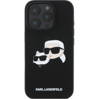 Karl Lagerfeld Duplafejű szilikon borítás MagSafe-el* iPhone 16 Pro készülékhez - fekete