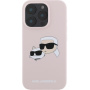 Karl Lagerfeld Duplafejű szilikon borítás MagSafe-el* iPhone 16 Pro készülékhez - rózsaszín