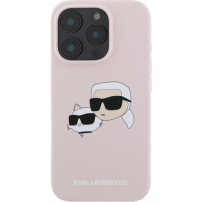 Karl Lagerfeld Duplafejű szilikon borítás MagSafe-el* iPhone 16 Pro készülékhez - rózsaszín
