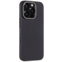 Tactical Aramid tok szénszálas mintával és MagSafe-szel iPhone 16 Pro-hoz - sötétszürke