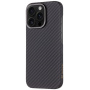 Tactical Aramid tok szénszálas mintával és MagSafe-szel iPhone 16 Pro-hoz - sötétszürke