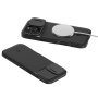 Spigen Optik Armor tartós burkolat csúsztatható kamerafedéllel és MagSafe iPhone 16 Pro Max készülékhez - fekete