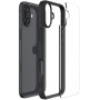 Spigen Ultra Hybrid matt átlátszó tok színes kerettel iPhone 16-hoz - fekete
