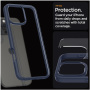 Spigen Ultra Hybrid átlátszó tok színes kerettel iPhone 16 Pro - sötétkék