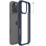 Spigen Ultra Hybrid átlátszó tok színes kerettel iPhone 16 Pro - sötétkék