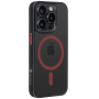 Tactical Hyperstealth 2.0 átlátszó tok piros MagSafe-szel iPhone 16 Pro készülékhez - fekete