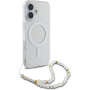 Guess IML Glitter Beads pántos tok hurokkal és MagSafe iPhone 16-hoz - ezüst