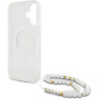 Guess IML Glitter Beads pántos tok hurokkal és MagSafe iPhone 16-hoz - ezüst
