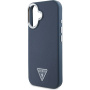 Guess Szemcsés háromszög logóborító MagSafe-el* iPhone 16-hoz - Sötétkék