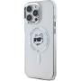 Karl Lagerfeld IML Choupette fej fém váz burkolat MagSafe-el* iPhone 16 Pro készülékhez - átlátszó