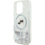 Karl Lagerfeld Folyékony csillogó Karl és Choupette fejvédő MagSafe-gyel* iPhone 16 Pro Maxhez - ezüst