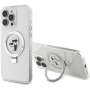 Karl Lagerfeld Ringstand Karl and Choupette Flip Cover és MagSafe iPhone 16 Pro telefonhoz – átlátszó