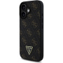 Guess 4G háromszög fém logó borító iPhone 16-hoz - fekete