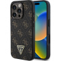 Guess 4G háromszög fém logóborító iPhone 16 Pro telefonhoz - fekete