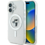Karl Lagerfeld IML Glitter Karl és Choupette csillogó borító MagSafe-el* iPhone 16-hoz - ezüst