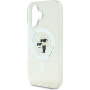 Karl Lagerfeld IML Glitter Karl és Choupette csillogó borító MagSafe-el* iPhone 16-hoz - ezüst