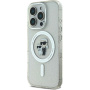Karl Lagerfeld IML Glitter Karl és Choupette csillogó borító MagSafe-el* iPhone 16 Pro készülékhez - Ezüst
