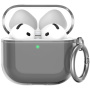 Átlátszó tok karabinerrel AirPods 4 / 5 - szürke