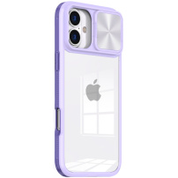 Tok elcsúsztatható kameralencsevédővel iPhone 16 Plus-hoz - lila