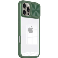 Tok csúszó kameralencsevédővel iPhone 16 Pro-hoz - Olive