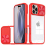 Tok elcsúsztatható kameralencsevédővel iPhone 16 Pro-hoz - piros