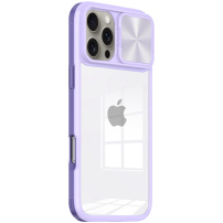 Tok csúszó kameralencsevédővel iPhone 16 Pro Max készülékhez - lila