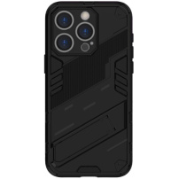 Tartós védőburkolat állvánnyal iPhone 16 Pro-hoz - fekete