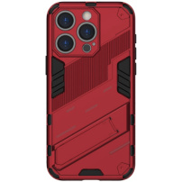 Tartós védőburkolat állvánnyal iPhone 16 Pro-hoz - piros