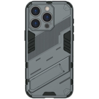 Tartós védőburkolat állvánnyal iPhone 16 Pro-hoz - szürke