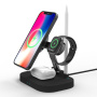 F22 4 az 1-ben összecsukható mágneses vezeték nélküli töltő állvány iPhone / Apple Watch / AirPods / Apple Pencil készülékekhez - 15W - fekete