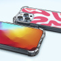 Tok absztrakt hullámmintával és megerősített sarkokkal iPhone 16 Pro-hoz - kék