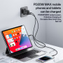 Yesido YC68 töltő adapter kijelzővel és USB-C / USB-A portokkal - 20W - fekete