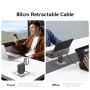USAMS CC241 adapter szett USB-C porttal és kihúzható USB-C kábellel - 30W - fehér