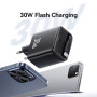USAMS CC241 adapter szett USB-C porttal és kihúzható USB-C kábellel - 30W - fehér