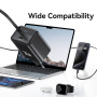 USAMS CC241 adapter szett USB-C porttal és kihúzható USB-C kábellel - 30W - fehér