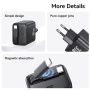 USAMS CC241 adapter szett USB-C porttal és kihúzható USB-C kábellel - 30W - fehér