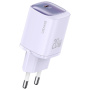USAMS CC248 gyorstöltő adapter USB-C porttal - 20W - lila